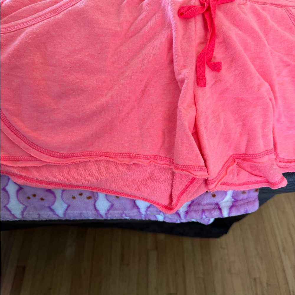 Old Navy Bright Coral Drawstring Lounge Shorts and a blue pair also
